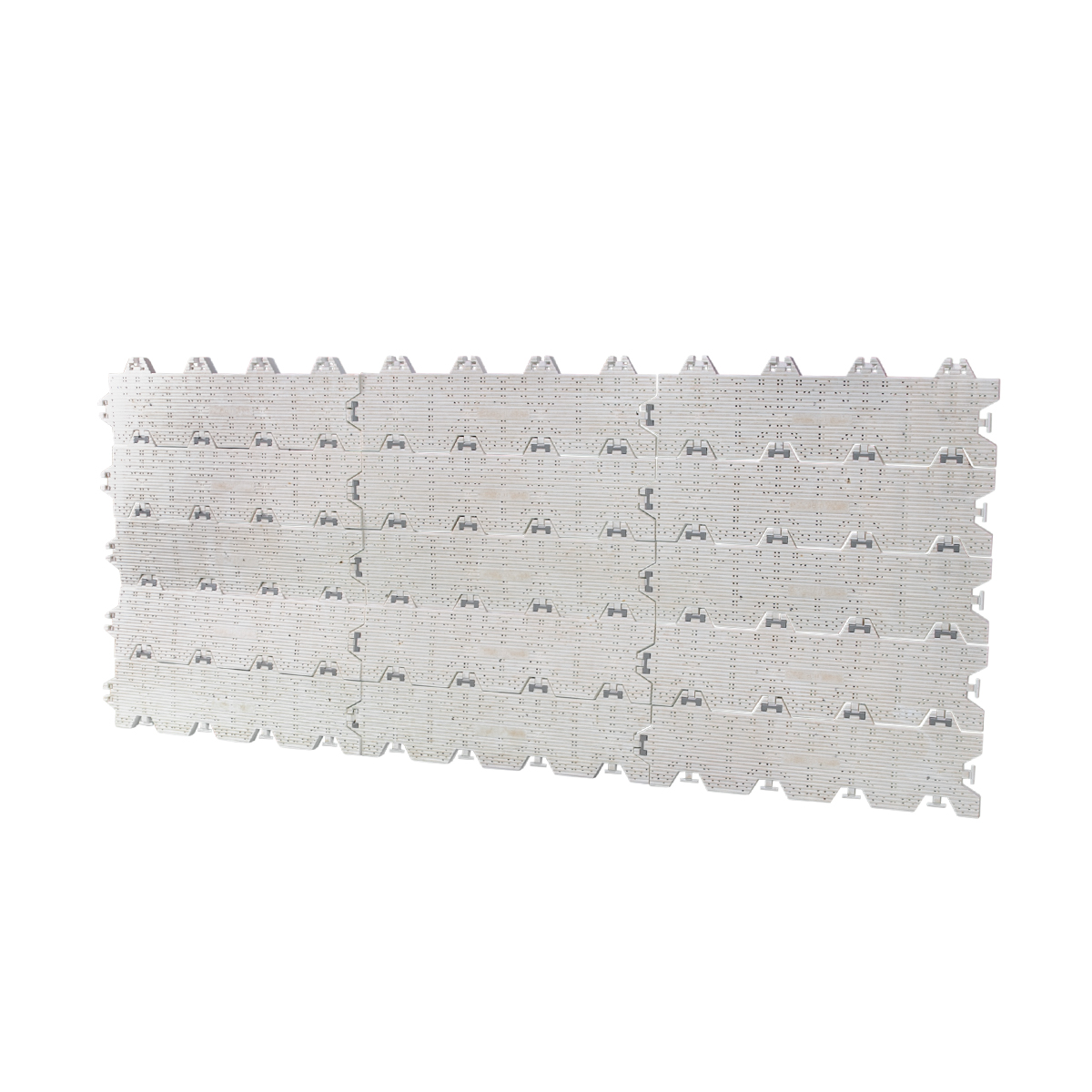 Supa-Trac modular turf protection flooring stacked for event use